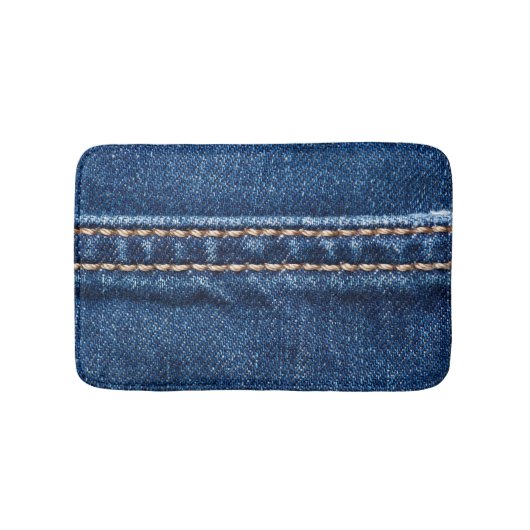 Strohdenim: Nähte Jeans Textur. Badematte (Vorderseite)