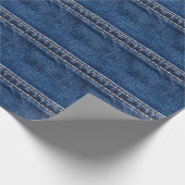 Strohdenim: Nähte Jeans Textur. Geschenkpapier (Ecke)