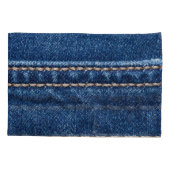 Strohdenim: Nähte Jeans Textur. Kissenbezug (Rückseite)