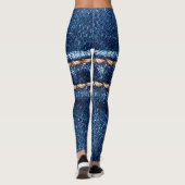 Strohdenim: Nähte Jeans Textur. Leggings (Rückseite)