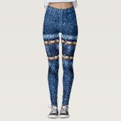 Strohdenim: Nähte Jeans Textur. Leggings (Vorderseite)