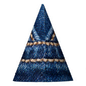 Strohdenim: Nähte Jeans Textur. Partyhütchen (Rückseite)