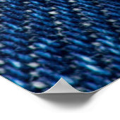 Strohdenim: Nähte Jeans Textur. Poster (Ecke)