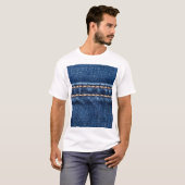 Strohdenim: Nähte Jeans Textur. T-Shirt (Vorne ganz)