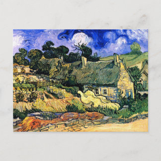 Strohgedeckte Hütten in Cordeville Van Gogh Postkarte