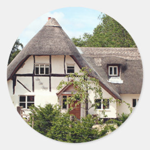 Strohgeflechte Hütte, Vereinigtes Königreich 2 Runder Aufkleber