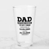 Strohglas zum Vater mit Kindernamen Glas (Vorderseite)