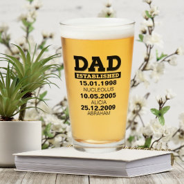 Strohglas zum Vater mit Kindernamen Glas