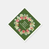 (Strohhalm) Berry Merry Christmas Grünbuch Cocktai Serviette (Ecke)