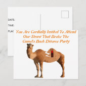 Strohhalm, der das Kamel in die Hinterscheidungska Ankündigungspostkarte (Vorne/Hinten)