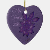 Strohhalme (Deep Pflaumen)/Deep Pflaume Poinsettia Keramik Ornament (Rechts)