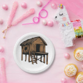 Strohhaus Holz Zuhause Papier Teller (Party)