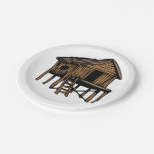 Strohhaus Holz Zuhause Papier Teller (Schrägansicht)