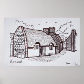 Strohhäuser, Kerascoet | Bretagne, Frankreich Poster (Vorne)