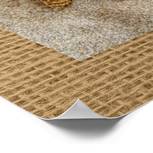 Strohhut Beach Scene Art Poster (Ecke)