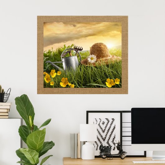 Strohhut in "Meadow Fotografy Art Poster" Poster (Heimbüro)