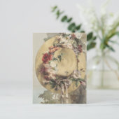 Strohhut mit Rose von Angelo Rossi Postkarte (Stehend Vorderseite)