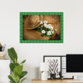 Strohhut und Daisies Fotografy Art Poster (Heimbüro)