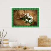 Strohhut und Daisies Fotografy Art Poster (Küche)