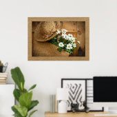 Strohhut und Daisies Fotografy Art Poster (Heimbüro)