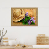 Strohhut und Lavender Blume Fotografie Art Poster (Küche)