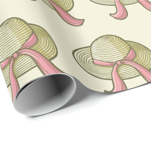 Strohhut Yellow Geschenkpapier (Rolleneckpunkt)