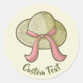 Strohhut Yellow Runder Aufkleber (Vorderseite)