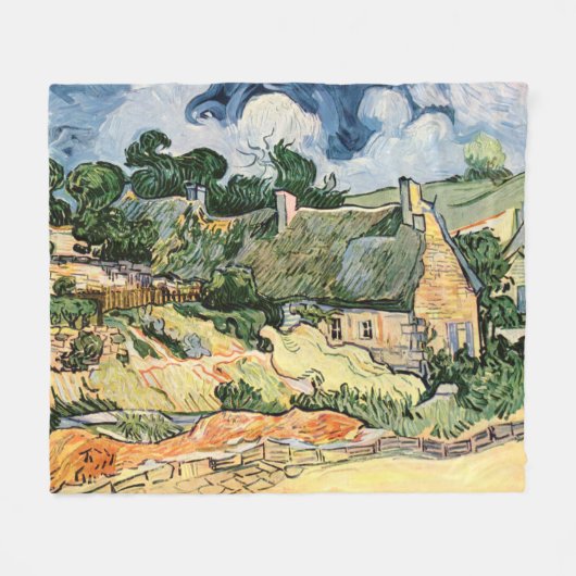 Strohhütte Hütten in Cordeville Vincent van Gogh Fleecedecke (Vorderseite (Horizontal))