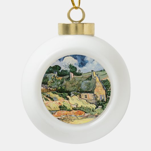 Strohhütte Hütten in Cordeville Vincent van Gogh Keramik Kugel-Ornament (Vorderseite)