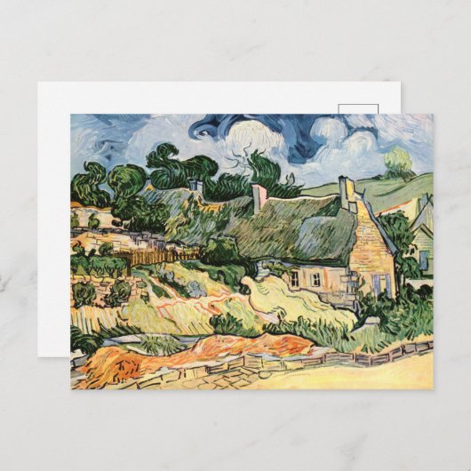 Strohhütte Hütten in Cordeville Vincent van Gogh Postkarte (Vorne/Hinten)