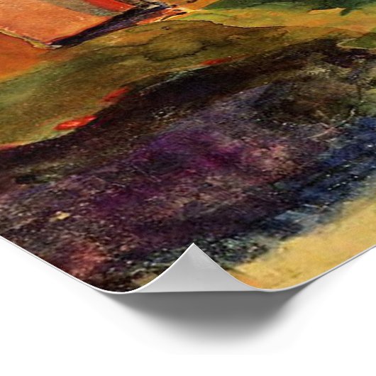 'Strohhütte unter Palmen' - Paul Gauguin Print Poster (Ecke)