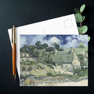Strohhütten in Cordeville, Vincent van Gogh Postkarte