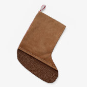 Strohleder: grauer, schwarzer Hintergrund. Kleiner Weihnachtsstrumpf (Vorderansicht (hängend))