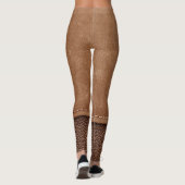 Strohleder: grauer, schwarzer Hintergrund. Leggings (Rückseite)