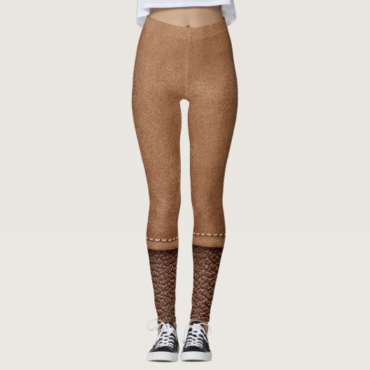 Strohleder: grauer, schwarzer Hintergrund. Leggings (Vorderseite)