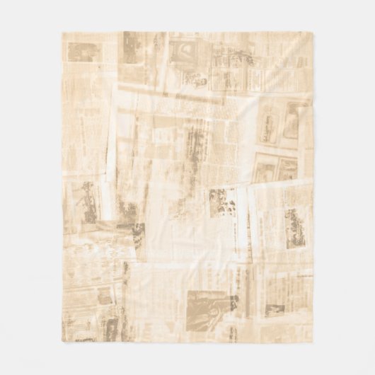 Strohpapier: alter Zeitungshintergrund. Fleecedecke (Vorderseite)