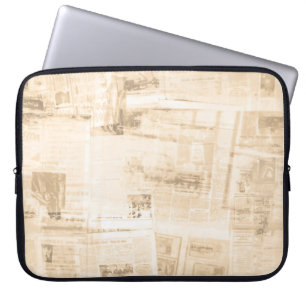Strohpapier: alter Zeitungshintergrund. Laptopschutzhülle