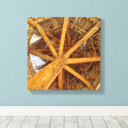 Strohschirm Leinwanddruck (Insitu (Holzboden))
