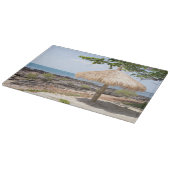 Strohsonnenschirm, KOH Lanta, Krabi, Thailand Schneidebrett (Ecke)