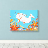 Strohsonnenschirme drucken Schätze des Meeres Leinwanddruck (Insitu (Holzboden))