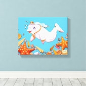 Strohsonnenschirme drucken Schätze des Meeres Leinwanddruck (Insitu (Holzboden))