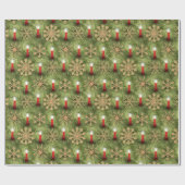 Strohsterne and Candles Geschenkpapier (Flach)