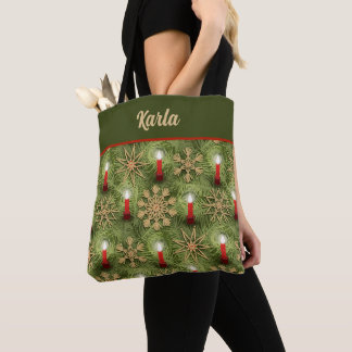 Strohsterne and Candles Tasche