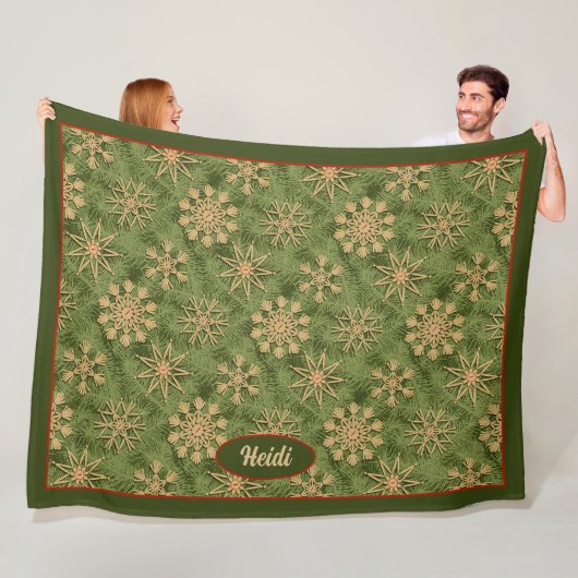 Strohsterne on Pine Tree Fleecedecke (Beispiel)