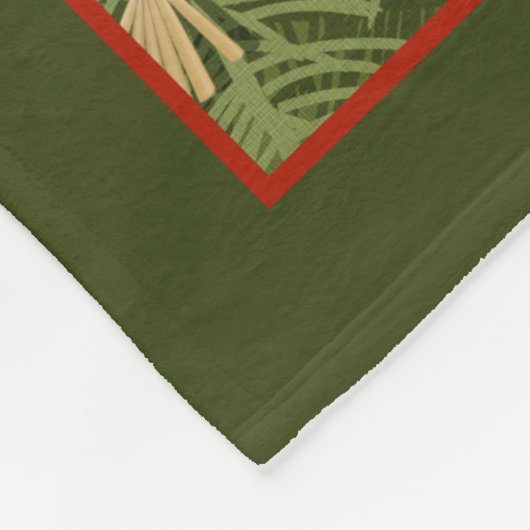 Strohsterne on Pine Tree Fleecedecke (Ecke)