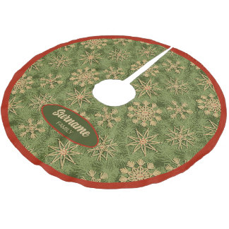 Strohsterne on Pine Tree Polyester Weihnachtsbaumdecke