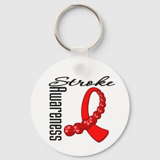Stroke Awareness Gemstone Ribbon Schlüsselanhänger (Vorderseite)