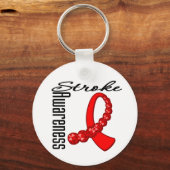 Stroke Awareness Gemstone Ribbon Schlüsselanhänger (Vorderseite)