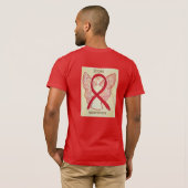 Stroke Awareness Red Ribbon Angel T-Shirt (Schwarz voll)