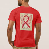 Stroke Awareness Red Ribbon Angel T-Shirt (Rückseite)